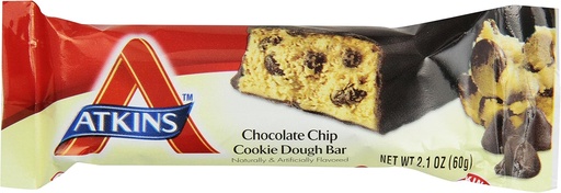 [BRSWIYI4OV5WKCLE] Atkins Chocolate Chip Cookie Dough Protein Meal Bar, High Fiber, 1g Sugar, 3g Net Carbs, Meal Replacement, 5 Count (Pack of 6)