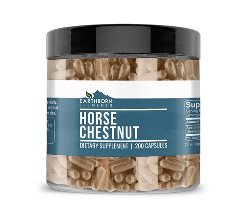 [BRSWYCADDN5BY3D2] Earthborn Elements Horse Chestnut 200 Capsules, Pure & Undiluted, No Additives