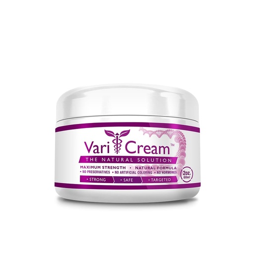 [BRSWIEYIAAAQE3T6] VariCream - Varicose & Spider Veins Cream - Tocopherol Acetate, Butcher's Broom, Witch Hazel - 1 Jar - 2 Oz. - Vegan