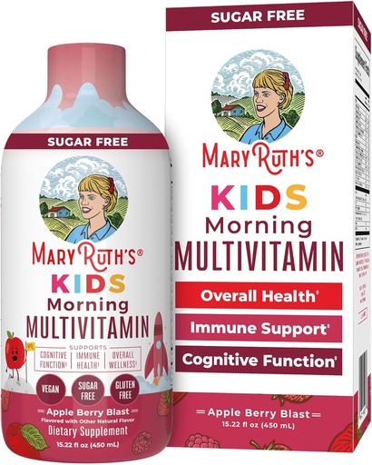 [BRSRA2Y6CEIWEFLZ] MaryRuth Organics Kids Liquid Morning Multivitamin for Kids | Immune Support Supplement | Vitamin C and D | Essential Nutrients | Vegan | 15.22 fl oz