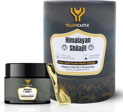 [BRSRAYYTCANGOCDJ] Himalayan Shilajit Resin | High Potency Pure Shilajit for Men & Women - 85+ Trace Minerals, 75%+ Fulvic Acid Energy Boost, Immune Support, 75 Serving Organic Resin with Lab Test Report, 400mg