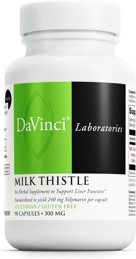 [BRSWIZ3RAJYAOAD4] DAVINCI Labs Milk Thistle - Dietary Supplement to Support Liver Detoxification and Function, Kidney Health and Healthy Digestion* - with Milk Thistle and More - Gluten-Free - 90 Vegetarian Capsules