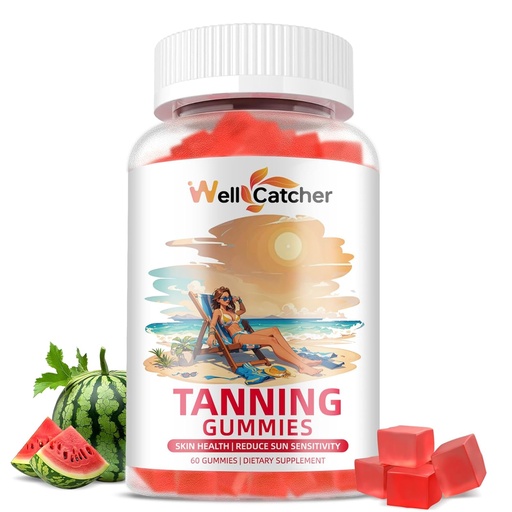 [BRSRAAAPCN5GCHTU] Tanning Gummies Suplemento Hombre Mujeres - Daily Tanning Gummies Sugar Gratis con Astaxanthin Beta-Carotene L-Tyrosine Lycopene Natural Self Tanner for Skin Health & Sensitivity Vegan Non GMO 60CT