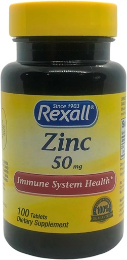 [BRSROCQPOYNRO2D4] Rexall Zinc 50mg - 100 Tablets