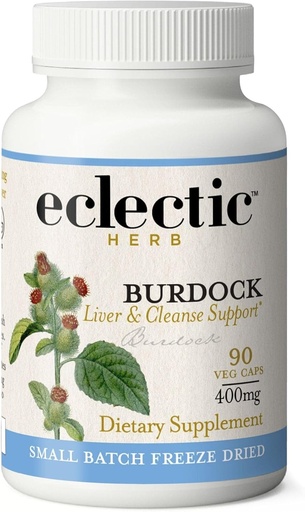 [BRSWIYTYCUBB6FY5] ECLECTIC INSTITUTE Raw Fresh Freeze-Dried Non-GMO Burdock | Digestive Support | 90 CT (400 mg)