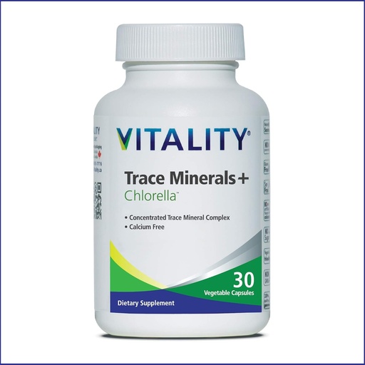[BRSWY2QCCV6R4A3U] Vitality Trace Minerals + Chlorella – 30 Days/Capsules- Canadian-Made Full Spectrum Mineral Complex | Manganese, Zinc, Selenium & More | Supports Energy & Immunity. Vegan, Allergen-Free.