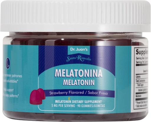[BRSRMHADCR6BECTH] Santo Remedio Melatonin Gummies, Helps Induce Sleep, 5mg per Serving, 90 Gummies/ 45 Servings