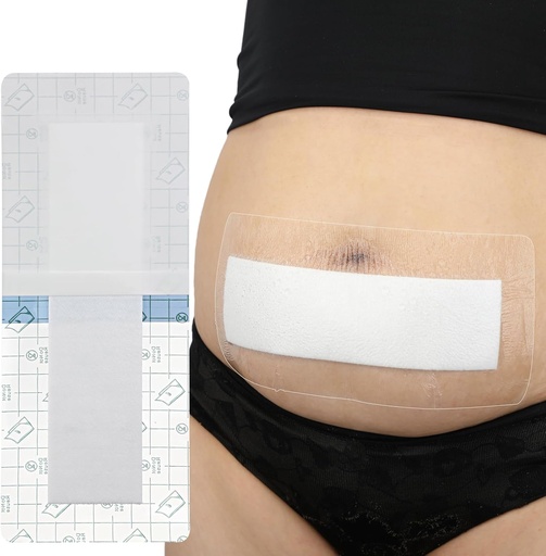 [BRSROFIKAQHWGAD5] 14 Pcs Waterproof C Section Shower Wound Protector 4"x12" Tummy Tuck Scar Incision Abdominal Bandage Hysterectomy Recovery Must Haves Post Surgery Dressing Cover