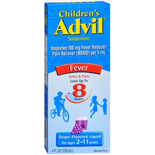 [BRSWIYIFDIJRWH36] Childrenâââ€š¬ââ€ž¢s Advil Liquid Pain Relief Medicine and Fever Reducer, 100 Mg Children's Ibuprofen for Ages 2-11, Grape - 4 Fl Oz