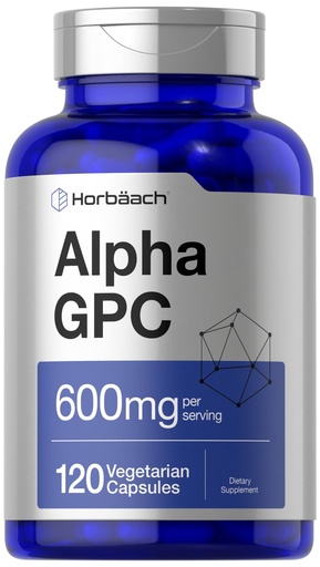 [BRSWYZ33BYIQMELD] Horbäach Alpha GPC 600mg | 120 Capsules | Vegetarian, Non-GMO & Gluten Free Choline Supplement | Supports Healthy Memory, Focus and Clarity