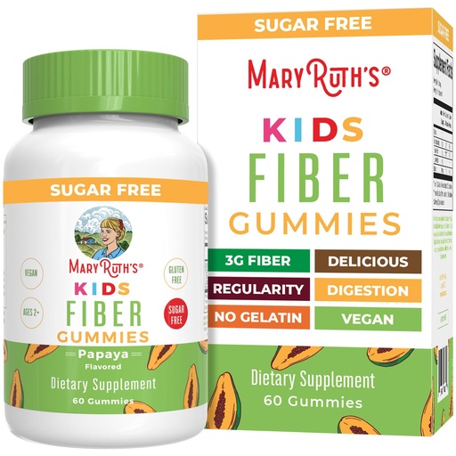 [BRSRMZT7BUDQ223J] MARYRUTH'S Fiber Gummies for Kids | 2 Month Supply | Sugar Free | Soluble Fiber Supplement | Gut Health & Digestion Support | 3g Fiber per Gummy | Vegan | 60 Count
