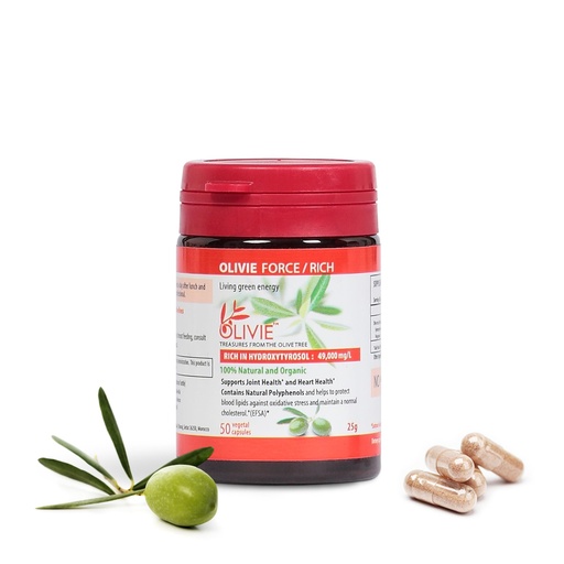 [BRSW2AIHO4PGCEQV] Organic Olive Leaf Extract Capsules Olivie Force/Rich | Antioxidant Polyphenol Supplement for Adults | Health Support Supplement | 50 Vegetal Capsules
