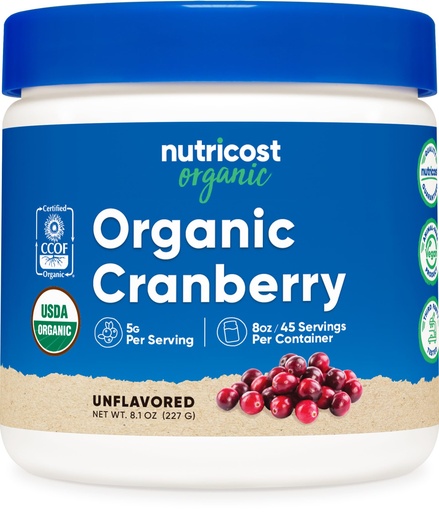 [BRSRABQDB57QK3Q3] Nutricost Organic Cranberry Powder 8oz, 5g per Serving, Gluten-Free | GMO-Free