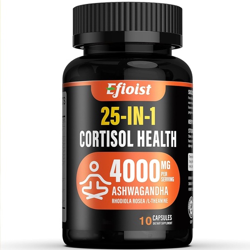[BRSRABQDCF6B4H3B] Cortisol Health Supplement, 25-in-1 Cortisol Reducer for Women & Men, Cortisol Supplements for with Ashwagandha, Rhodiola Rosea, L-Theanine, 10 Capsules