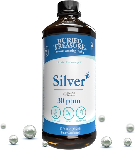 [BRSWIFQ6DJYRAYD4] El tresor enterrat Silvor 30 PPML - 16 o 16 o oz. 96 Servitings, no-Accumulatiu Nano Silver Solution,ixim i Imunday