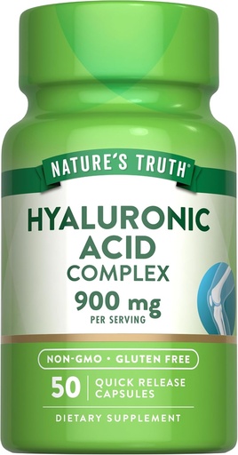 [BRSWICQBBAFWKADC] Nature's Truth Hyaluronic Acid with Collagen & MSM | 900mg | 50 Capsules | Non-GMO & Gluten Free Supplement