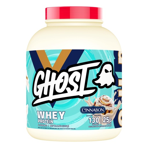 [BRSRAYIDA4DWKCDL] GHOST Whey Protein Powder, Cinnabon - 5LB, 25G of Protein - Cinnamon Roll Flavored Isolate, Concentrate & Hydrolyzed Whey Protein Blend - Post Workout Shakes - Soy & Gluten Free