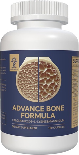 [BRSROHQBBN4B6FDG] Stronger Bones Vitamins and Supplement Advanced Formula with Essential Nutrients, Including Vitamin D3, Calcium, Magnesium, Zinc, Copper, Manganese, Selenium, Boron, Vitamin K2 MK7, and L-Lysine