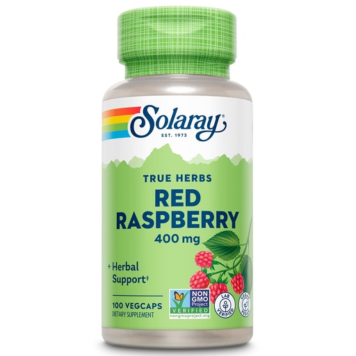 [BRSWIYTYCUPRCHLG] SOLARAY Red Raspberry Leaf Supplement for Women and Men - Red Raspberry Leaf Capsules - Herbal Wellness Support - 400 mg per Serving - Non GMO, Vegan - 100 Veg Caps