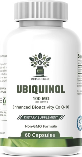 [BRSRAGAQCANAEF3D] Ubiquinol CoQ10 100mg - Enhanced Bioavailability, High Absorption Supplement - Non-GMO, Gluten Free for Heart Health & Cardiovascular Support, 60 Capsules