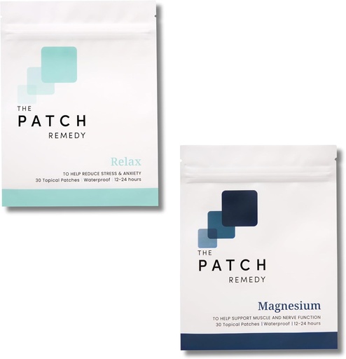 [BRSRAAD6DN4GAYDG] The Patch Remedy Relax & Magnesium Glycinate Wellness Kit - with Ashwagandha, L-Theanine, and Rhodiola Rosea | Topical Patches with Minerals
