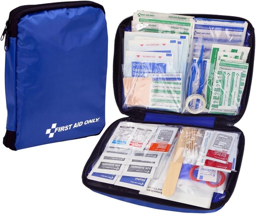 [BRSWIYTZOVYBCADM] First Aid Only 299 Piece All-Purpose Emergency First Aid Kit for Home, Office, Car, Apartment, Dorm, and Camping, Travel-Friendly Compact Pouch Fits in Backpacks, Suitcases, Cabinets, and Drawers