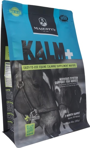[BRSWIZD2BN7BAYA5] Majesty's Kalm Wafers - Supports Horse / Equine Balanced Behavior and Normal Nervous System Function - Tryptophan, Vitamin B1, Winter Cherry, Inositol - 60 Count (2 Month Supply)