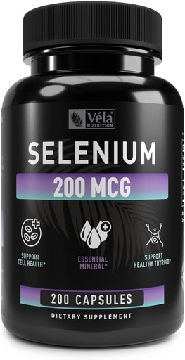 [BRSRMAL5AF6A2CYY] Selenium Capsule Supplement | 200mcg | Support Healthy Antioxidant, Immune, Reproductive,and Thyroid Health* | Non-GMO, 3rd Party Tested | 200 Capsules