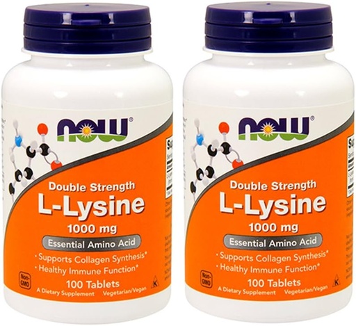 [BRSWIHTQOAHGGAA5] NOW Foods L-Lysine 1000mg, 100 Tablets (Pack of 2)