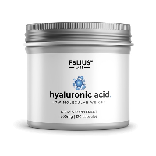 [BRSROAATO4AQ43D4] FOLIUS LABS Clean Label Ultra High Purity Hyaluronic Acid Capsules 500mg