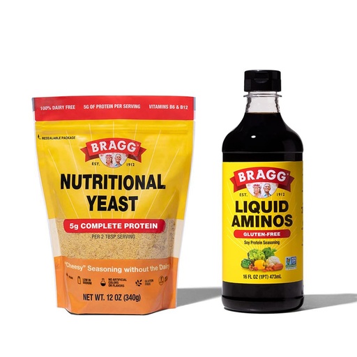 [BRSW2BT5BAHQ4HT4] Bragg Premium 12 Ounce Nutritional Yeast Seasoning Pouch - Vegan, Gluten Free Cheese Flakes and Liquid Aminos All Purpose Seasoning – Soy Sauce Alternative 16 ounce
