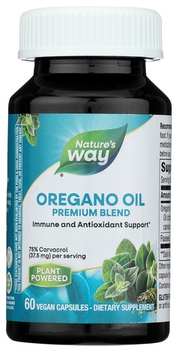 [BRSWIYQYCYAAGDQ7] Nature’s Way Oregano Oil – Immune Support Supplement* - 75-85% Carvacrol – Gluten Free – 60 Vegan Capsules