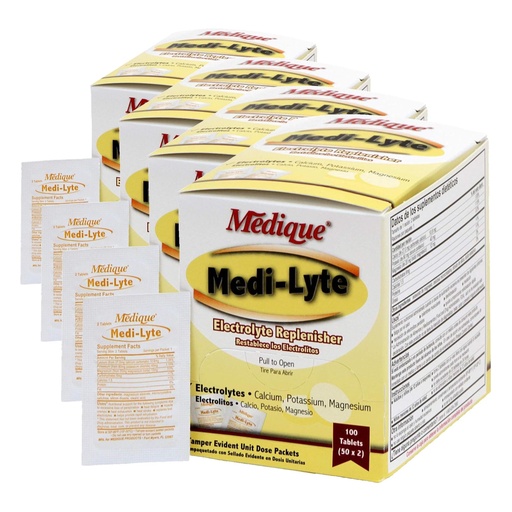 [BRSRAY3ROEMW2YLK] Medique 03033 Medi-Lyte Electrolyte Tablets w/Potassium Chloride for Cramps, 100-Tablets (Pack of 4)