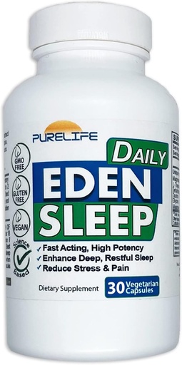 [BRSRMAAQCMJQKG3V] Eden Daily Sleep [Nueva Fórmula Libre GABA] – Fall Asleep Faster, Relax Your Body, Promote Deep and Restful Sleep (30 Vegan Capsules)