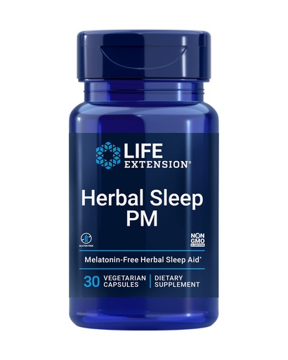 [BRSWGBQ7BYBAMCY7] Life Extension Herbal Sleep PM, Lemon Balm, honokiol (Magnolia bark), Chamomile, Promotes Healthy Sleep, Hormone-Free, melatonin-Free, Gluten Free, Non-GMO, Vegetarian, 30 Capsules