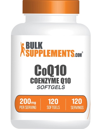 [BRSROGT5OEJR43T4] BulkSupplements.com CoQ10 200mg Softgels - for Heart Health, Coenzyme Q10 200mg Supplement, Gluten Free, 1 Softgel per Serving, 120 Count (Pack of 1)