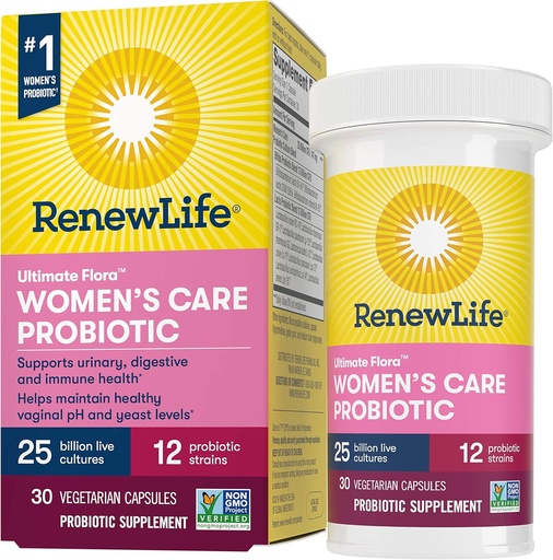 [BRSWECQNB55AOHTH] Renew Life Women?s Probiotic - Ultimate Flora Probiotic Women's Care, Shelf Stable Probiotic Supplement - 25 Billion - 30 Vegetable Capsules