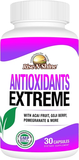 [BRSWGAIZCMDWECTD] Rise-N-Shine Antioxidt cùng với Acai, Goji Beries, Noni, Mangosteen, Pomegragnate, Resveratrol, Elderberry và hơn 30 bá tước