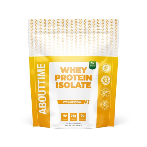 [BRSWIZYFAINQAGT4] About Time Unflavored Whey Protein Isolate Powder 26g, Natural Ingredients, Non-GMO, Gluten-Free, Lactose-Free, No Artificial Sweeteners, Low Carb, 32 Servings