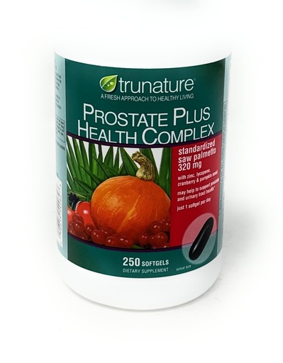 [BRSWKEACDMAAO23A] TruNature Prostate Plus Health Complex - Saw Palmetto with Zinc, Lycopene, Pumpkin Seed, Cranberry - 250 Softgels (1 Bottle)
