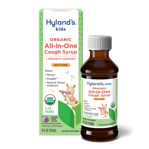 [BRSRAYAOCUDWODY7] Hyland's Kids Organic All in One Cough Syrup Daytime - Grape