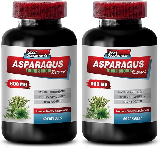 [BRSWGH3RDIMQOHLD] Diuretic Pills - Asparagus 600 MG - Young Shoots Extract - Premium Dietary Supplement - antioxidant Supplement for Skin - Asparagus Extract, antioxidant Supplement, Asparagus Pills - 2B 120 Capsules