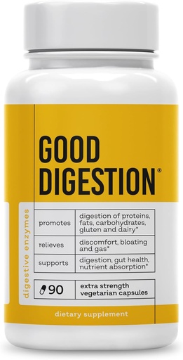[BRSRO2YQB5YQYETA] Extra Strength Digestive Enzymes | All-in-One Formula | Fast Bloating & Gas Relief | Digestion Relief for Carbs, Fat, Protein, Gluten, Dairy | Supports Gut Health | 90 Capsules