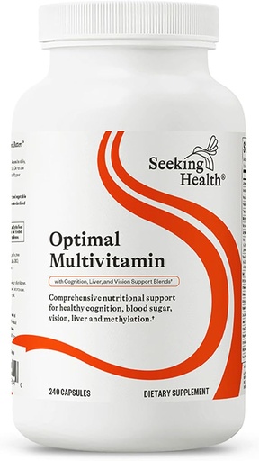 [BRSWIH3ZCUPBKEDA] Seeking Health Optimal Multivitamin, Active B Vitamins and L-5-MTHF, Riboflavin, B6, Bioavailable Folate and B12, CoQ10, Methylation Support, Vegetarian (240 Capsules)