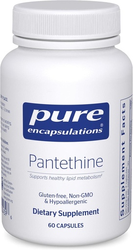 [BRSWIY37PN4GGGDA] Pure Encapsulations Pantethine | Hypoallergenic Supplement Supports Healthy Lipid Metabolism and Cardiovascular Function | 60 Capsules