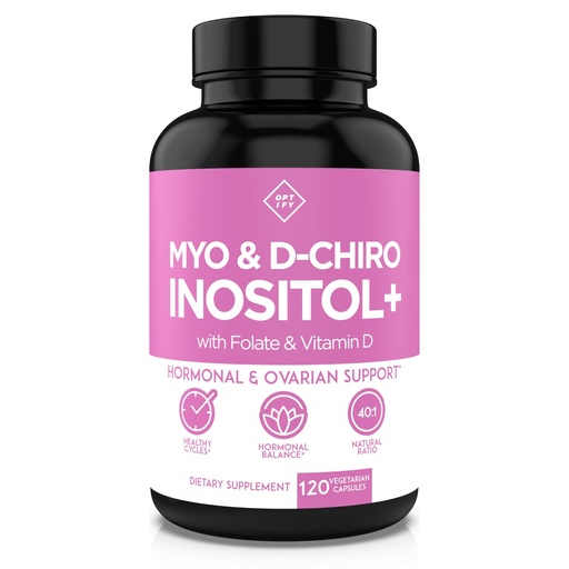 [BRSWGBL5AUDQOH3L] Optify Myo-Inositol & D-Chiro Inositol Supplement for Women | 40:1 Ratio Plus Folate and Vitamin D | Support Healthy Hormonal Balance, Regular Cycles, & Ovarian Health (120 Count (Pack of 1))