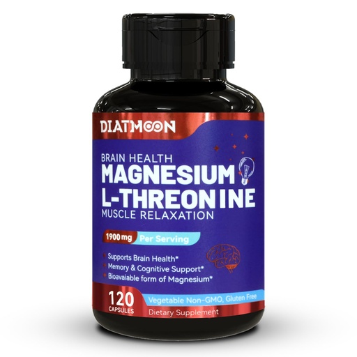[BRSRAH36AQNBYF32] Magnesium L-Threonine Capsules, Threonine Magnesium Supplement, 1900mg Magnesium L-Threonine, Non GMO, Gluten Free - 120 Veg Capsules