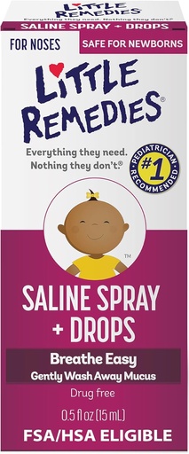 [BRSWIZYZO4BWCEAZ] Little Remedies Saline Spray and Drops, Safe for Newborns, 0.5 fl oz
