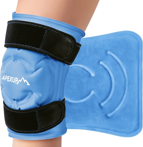[BRSRAGQKDMFBS2AZ] APEXUP Ice Pack for Knee Pain Relief, Large Reusable Wrap After Surgery, Flexible Gel Cold Pack for Injuries, Pain Relief for Back, Shoulder, Elbow, Ankle and Leg (Blue, L, 1PK)