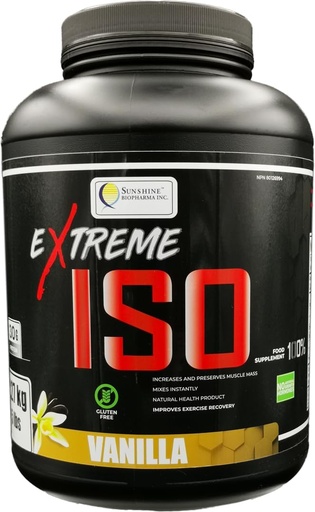 [BRSROBAHAQBGAG32] Extreme ISO, 100% Whey Protein Isolate, 5 lb (2.27 kg) keine Fat Low Calories Protein Quelle, um Muskelwachstum und schnelle Erholung (Vanilla) zu fördern